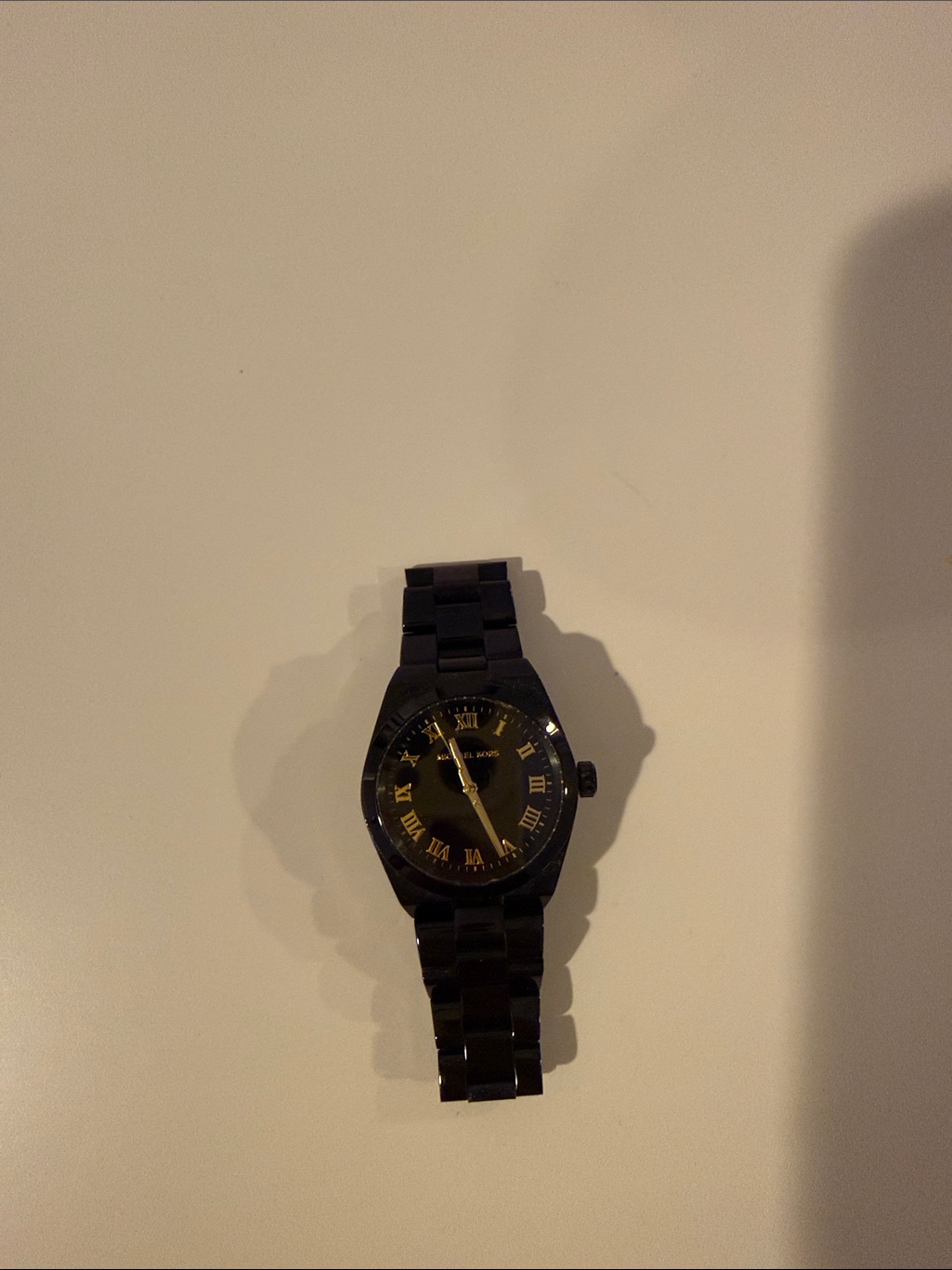 Black And Gold Stainless Steel Watch  Classic Roman Dial